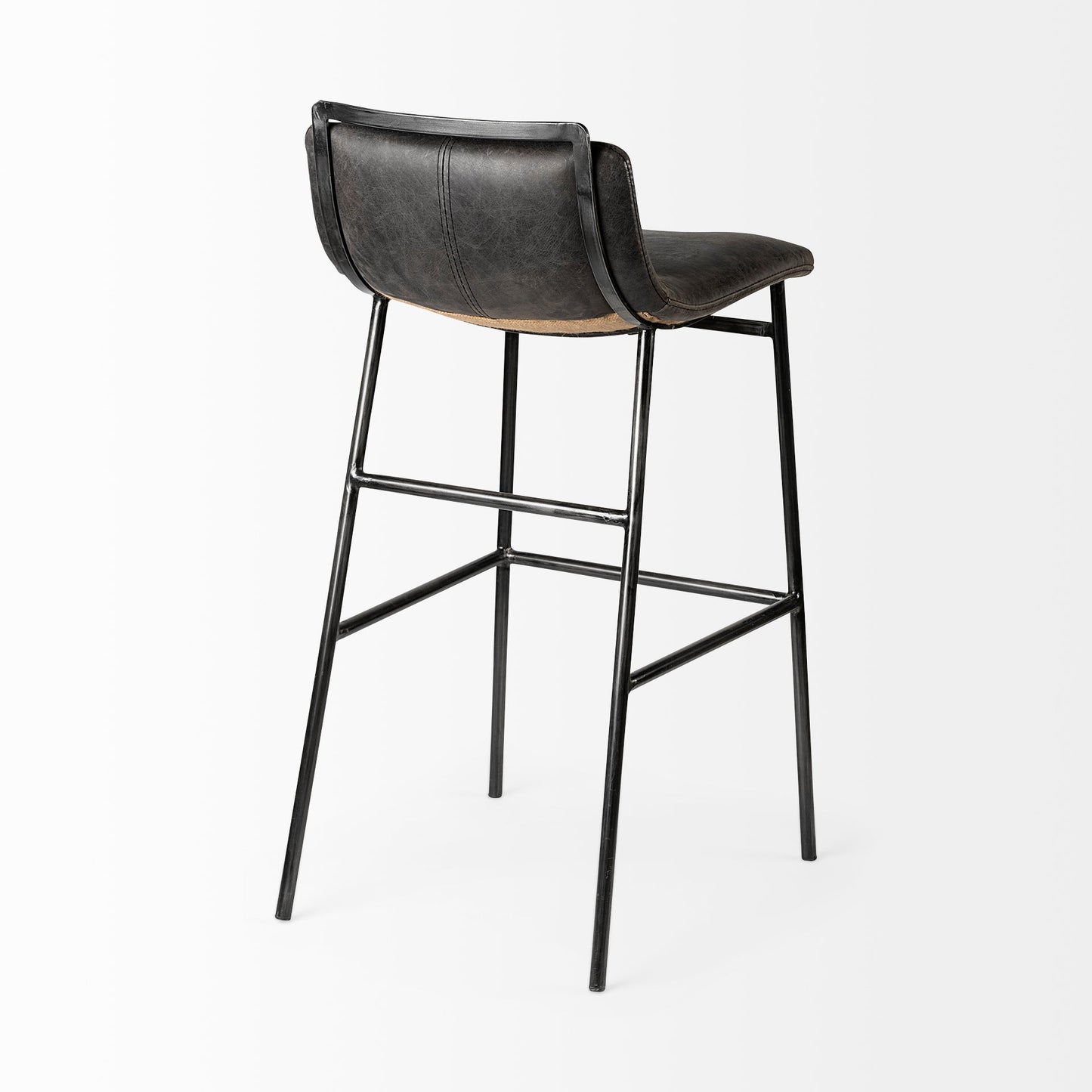 Kavalan Leather Low-Back Barstool