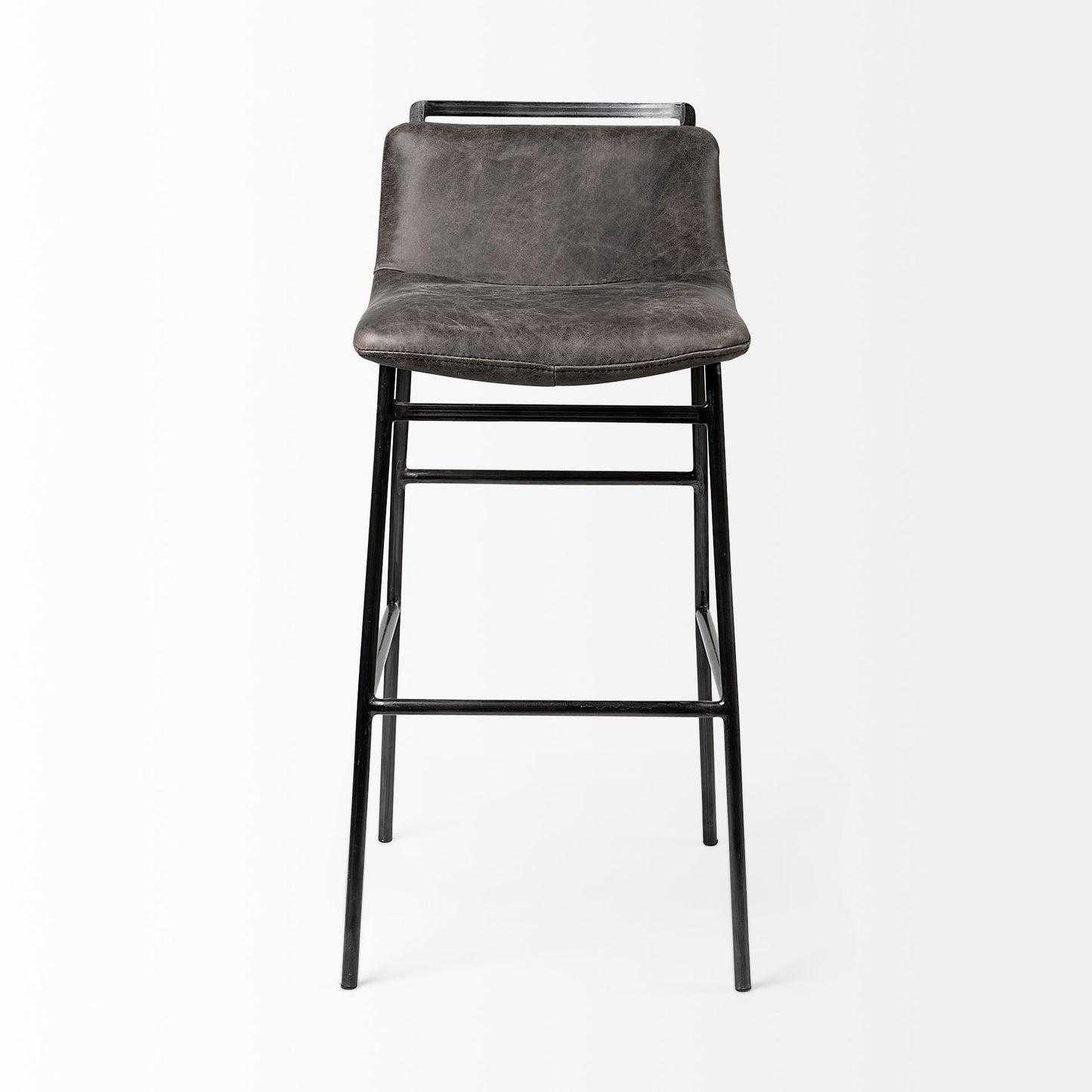 Kavalan Leather Low-Back Barstool