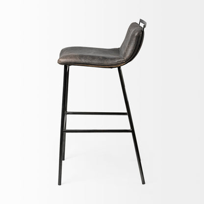 Kavalan Leather Low-Back Barstool