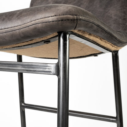 Kavalan Leather Low-Back Barstool