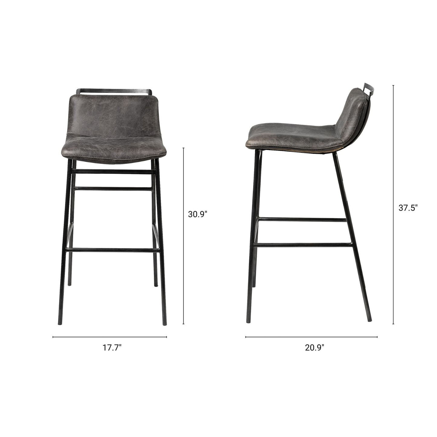 Kavalan Leather Low-Back Barstool