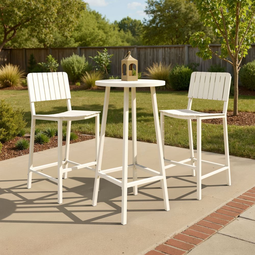 Zuo Modern Kayu Aluminum White Barstool