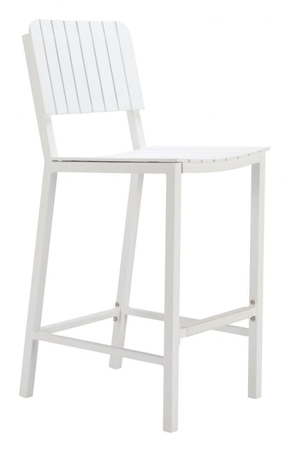 Zuo Modern Kayu Aluminum White Barstool