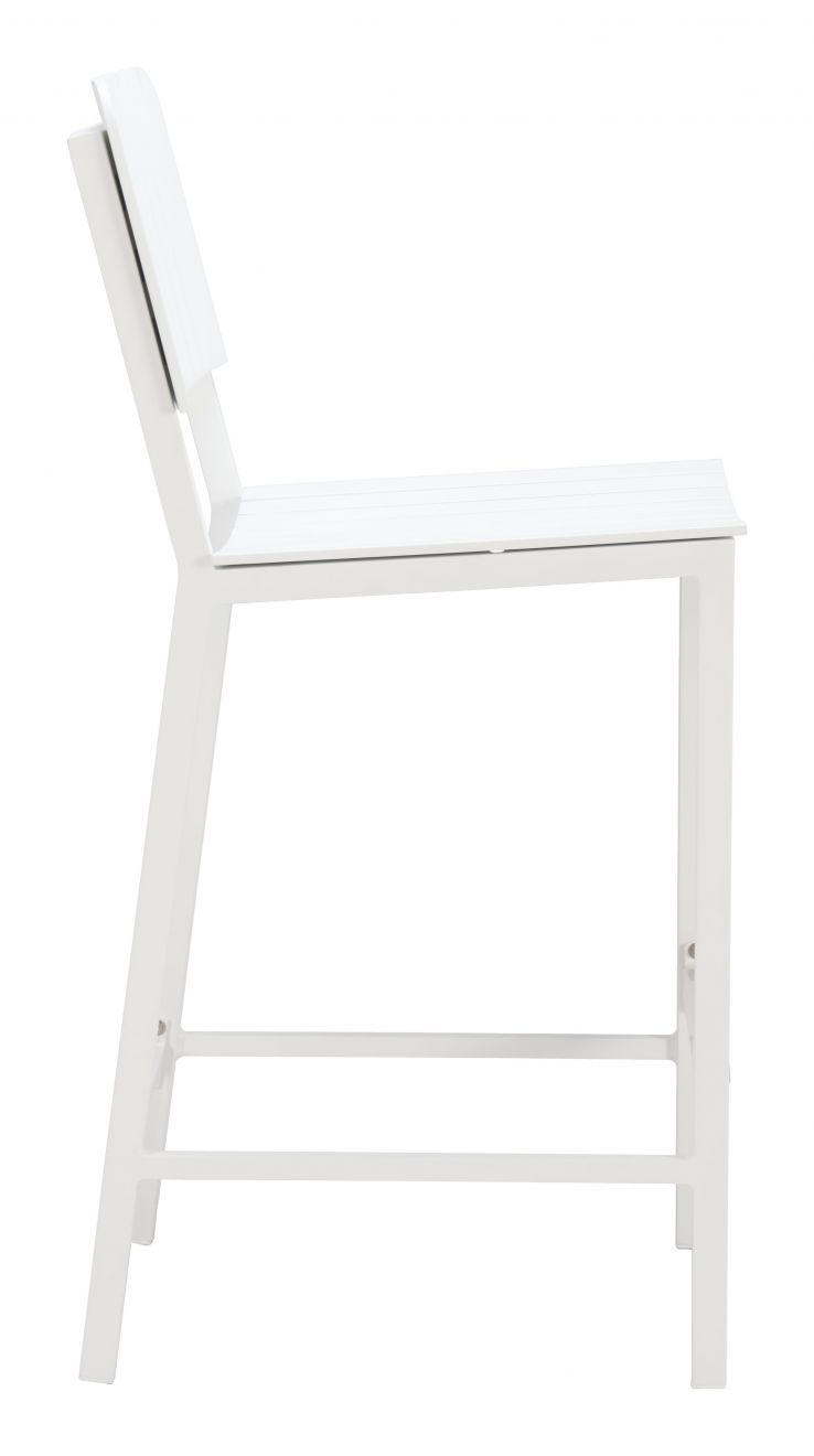 Zuo Modern Kayu Aluminum White Barstool