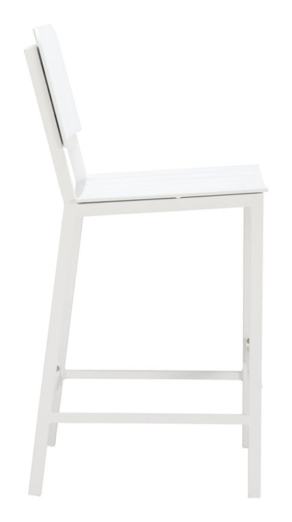 Zuo Modern Kayu Aluminum White Barstool