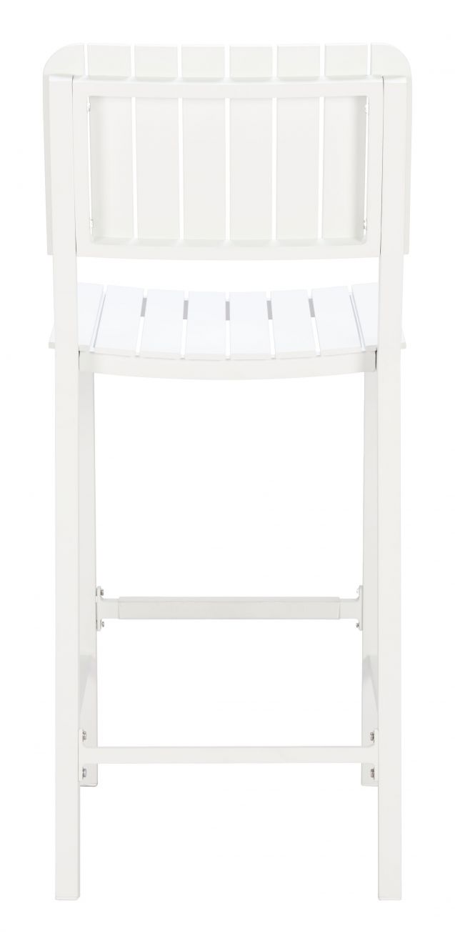 Zuo Modern Kayu Aluminum White Barstool