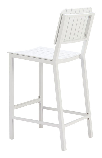 Zuo Modern Kayu Aluminum White Barstool