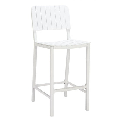 Zuo Modern Kayu Aluminum White Barstool
