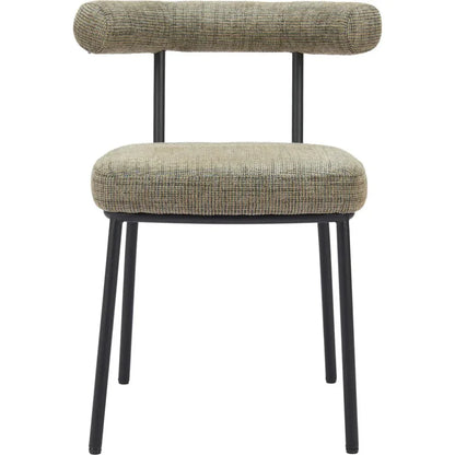 Zuo Modern Kede Black Steel Green Tweed Dining Chair 2PC