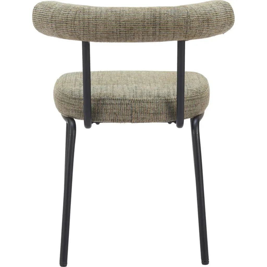 Zuo Modern Kede Black Steel Green Tweed Dining Chair 2PC