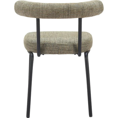 Zuo Modern Kede Black Steel Green Tweed Dining Chair 2PC