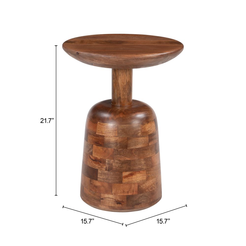 Zuo Modern Kelk Wooden Brown Side Table