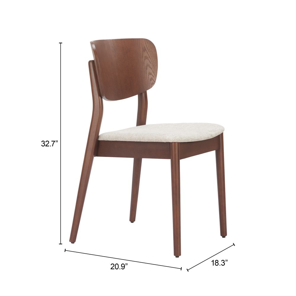 Zuo Modern Kellua Fabric Armless Dining Chair 2PC