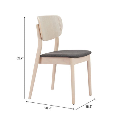 Zuo Modern Kellua Fabric Armless Dining Chair 2PC