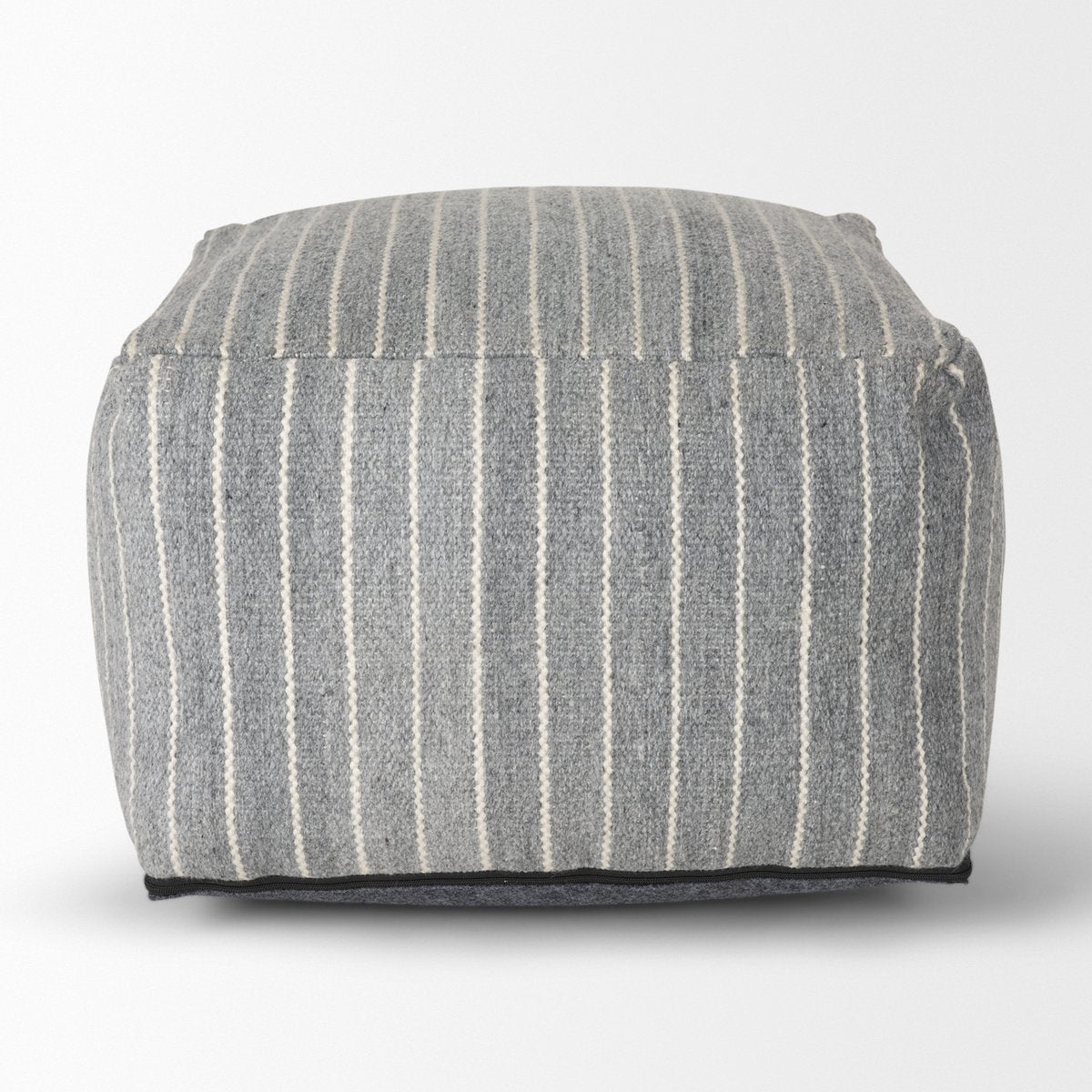 Mercana Kensie Large Grey Striped Pouf