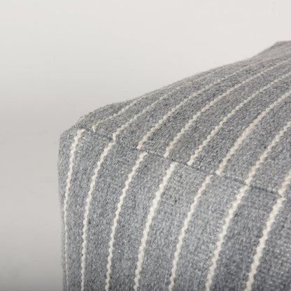 Mercana Kensie Large Grey Striped Pouf