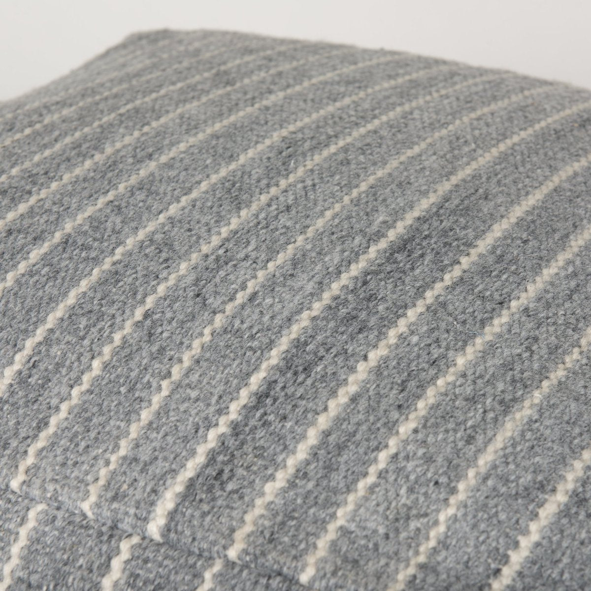 Mercana Kensie Large Grey Striped Pouf