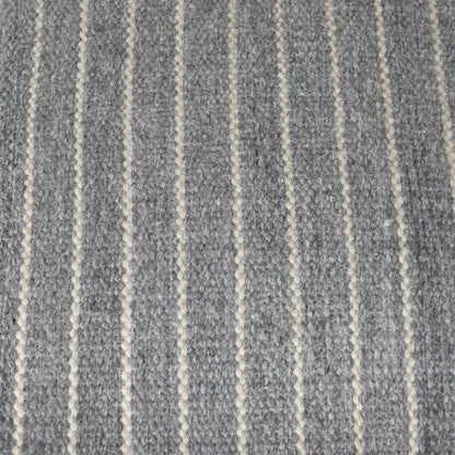 Mercana Kensie Large Grey Striped Pouf
