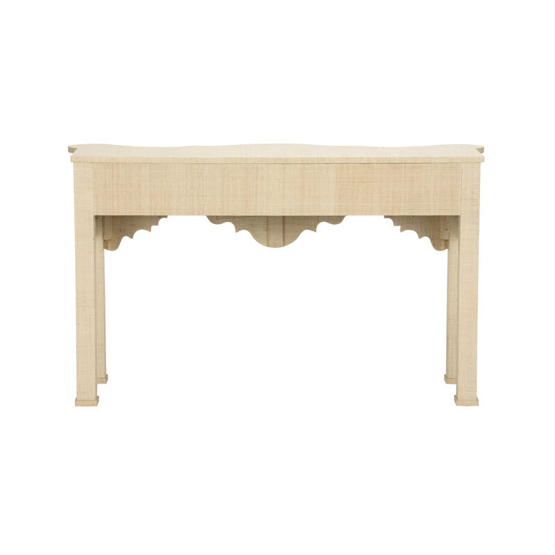 Chelsea House Kensington Raffia Wrapped Classic Console Table
