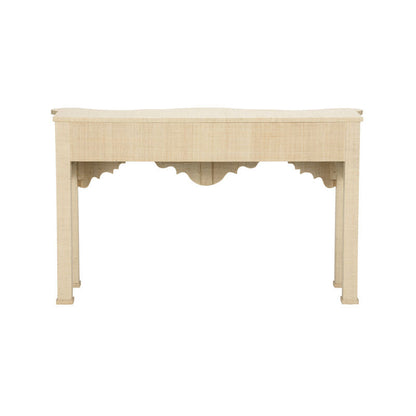 Chelsea House Kensington Raffia Wrapped Classic Console Table