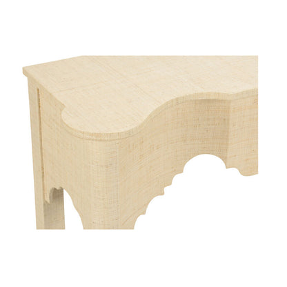 Chelsea House Kensington Raffia Wrapped Classic Console Table
