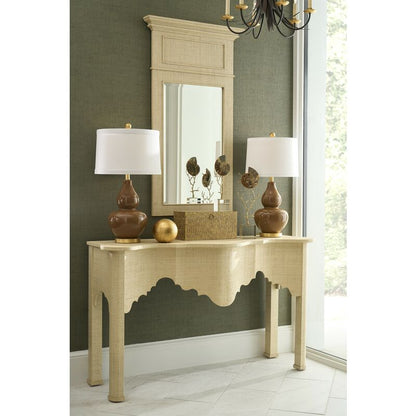 Chelsea House Kensington Raffia Wrapped Classic Console Table