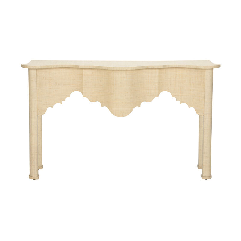 Chelsea House Kensington Raffia Wrapped Classic Console Table