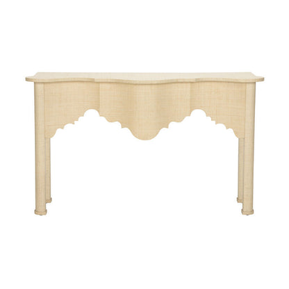 Chelsea House Kensington Raffia Wrapped Classic Console Table