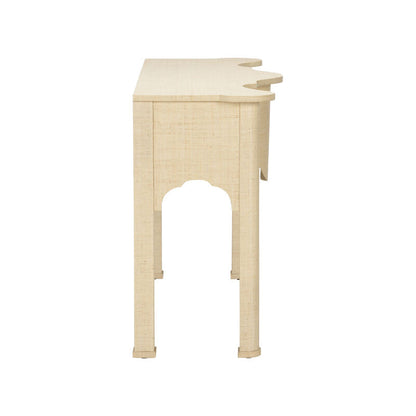 Chelsea House Kensington Raffia Wrapped Classic Console Table