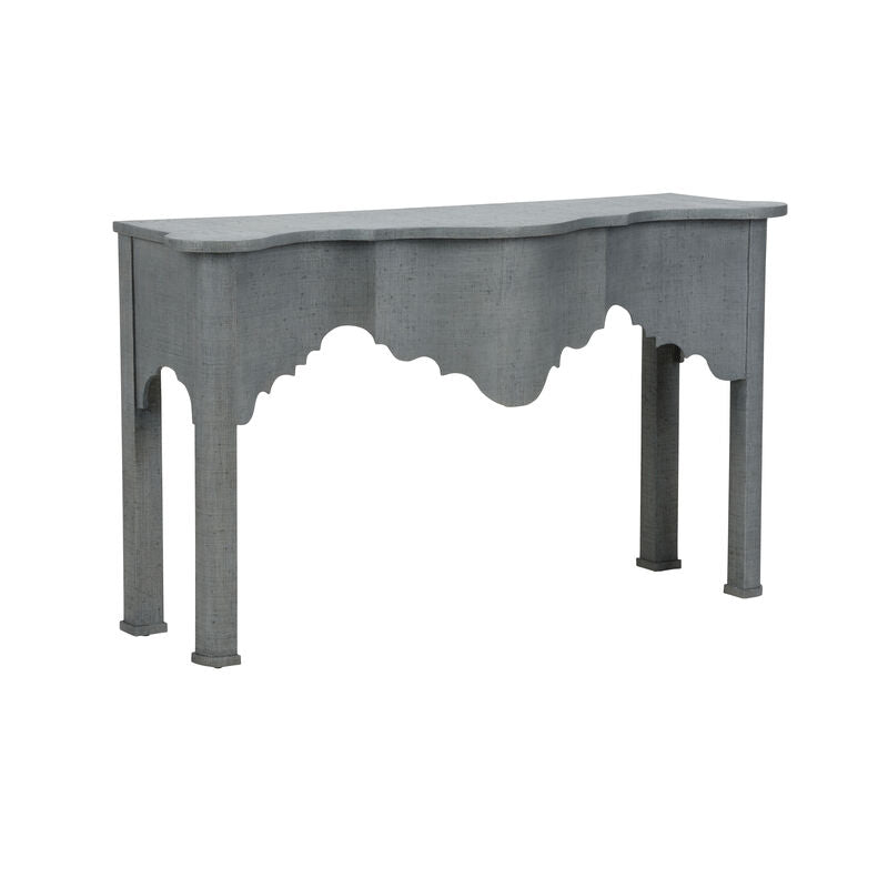 Chelsea House Kensington Raffia Wrapped Classic Console Table