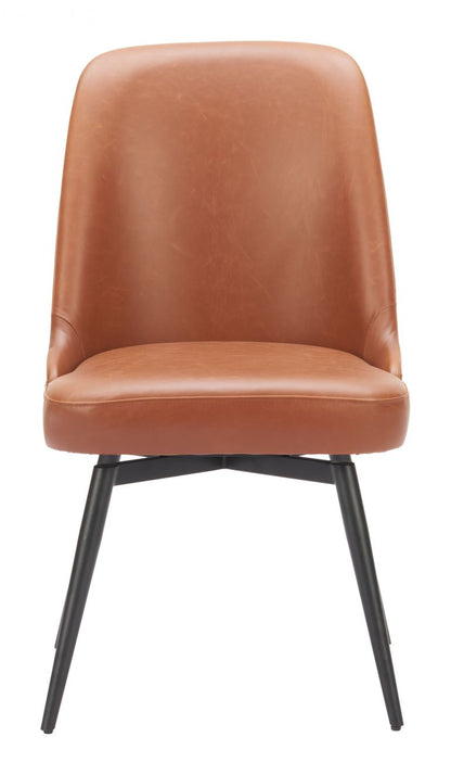 Zuo Modern Keppel Faux Leather Swivel Dining Chair 2PC