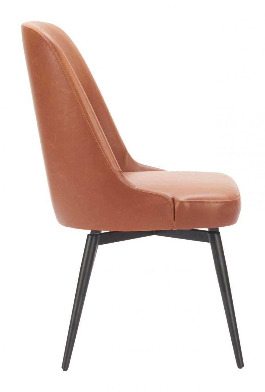 Zuo Modern Keppel Faux Leather Swivel Dining Chair 2PC