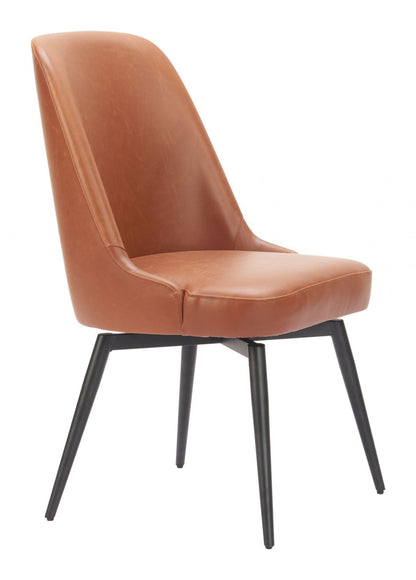 Zuo Modern Keppel Faux Leather Swivel Dining Chair 2PC