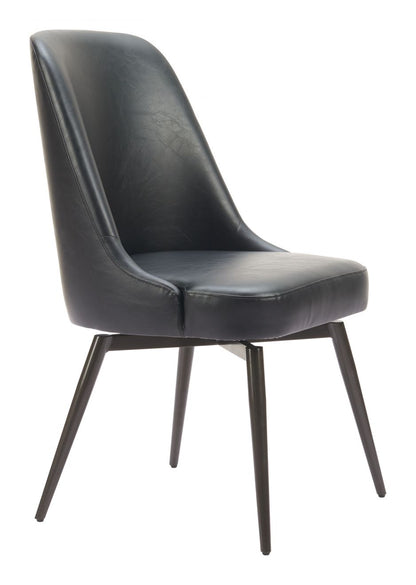 Zuo Modern Keppel Faux Leather Swivel Dining Chair 2PC