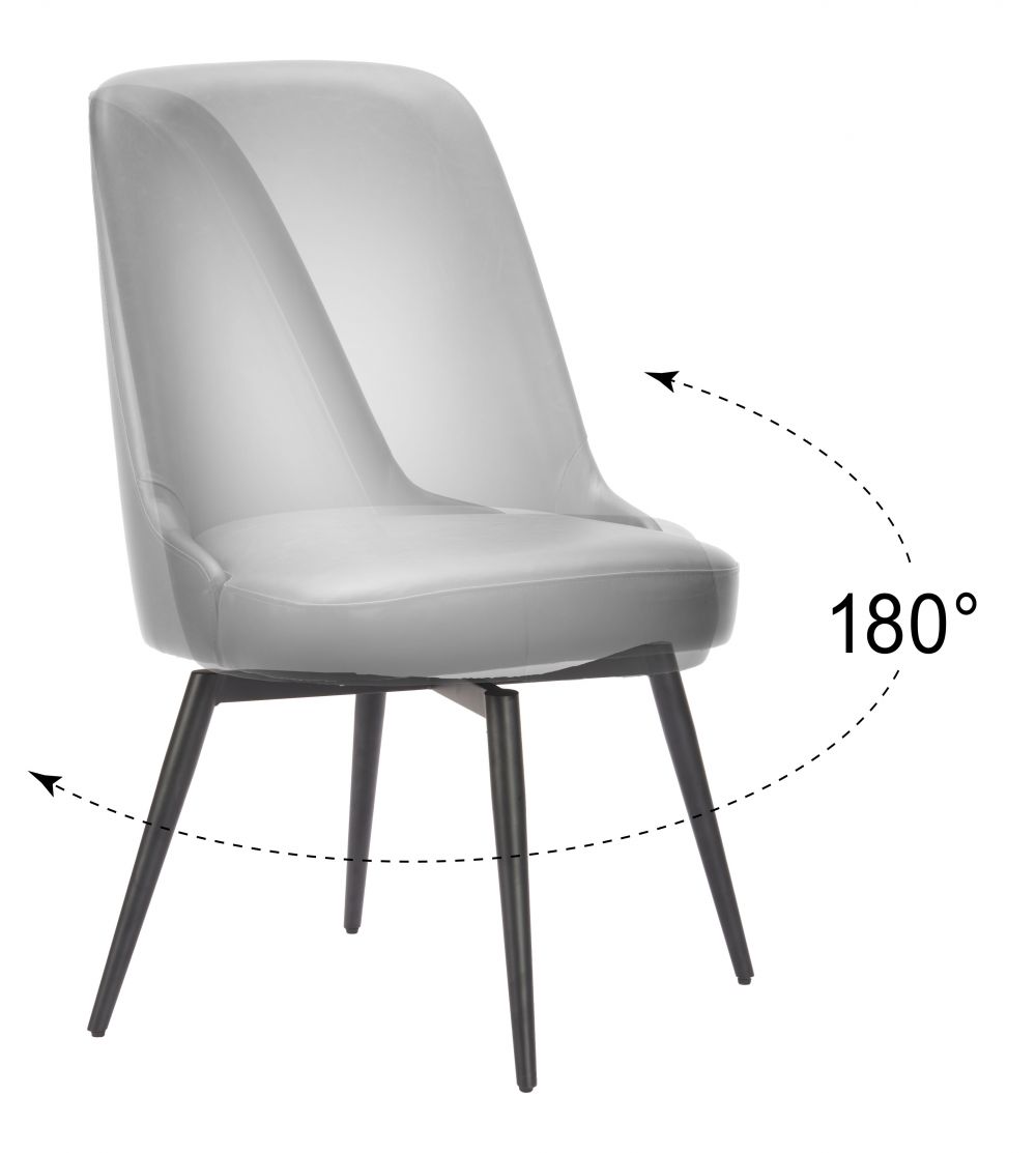 Zuo Modern Keppel Faux Leather Swivel Dining Chair 2PC