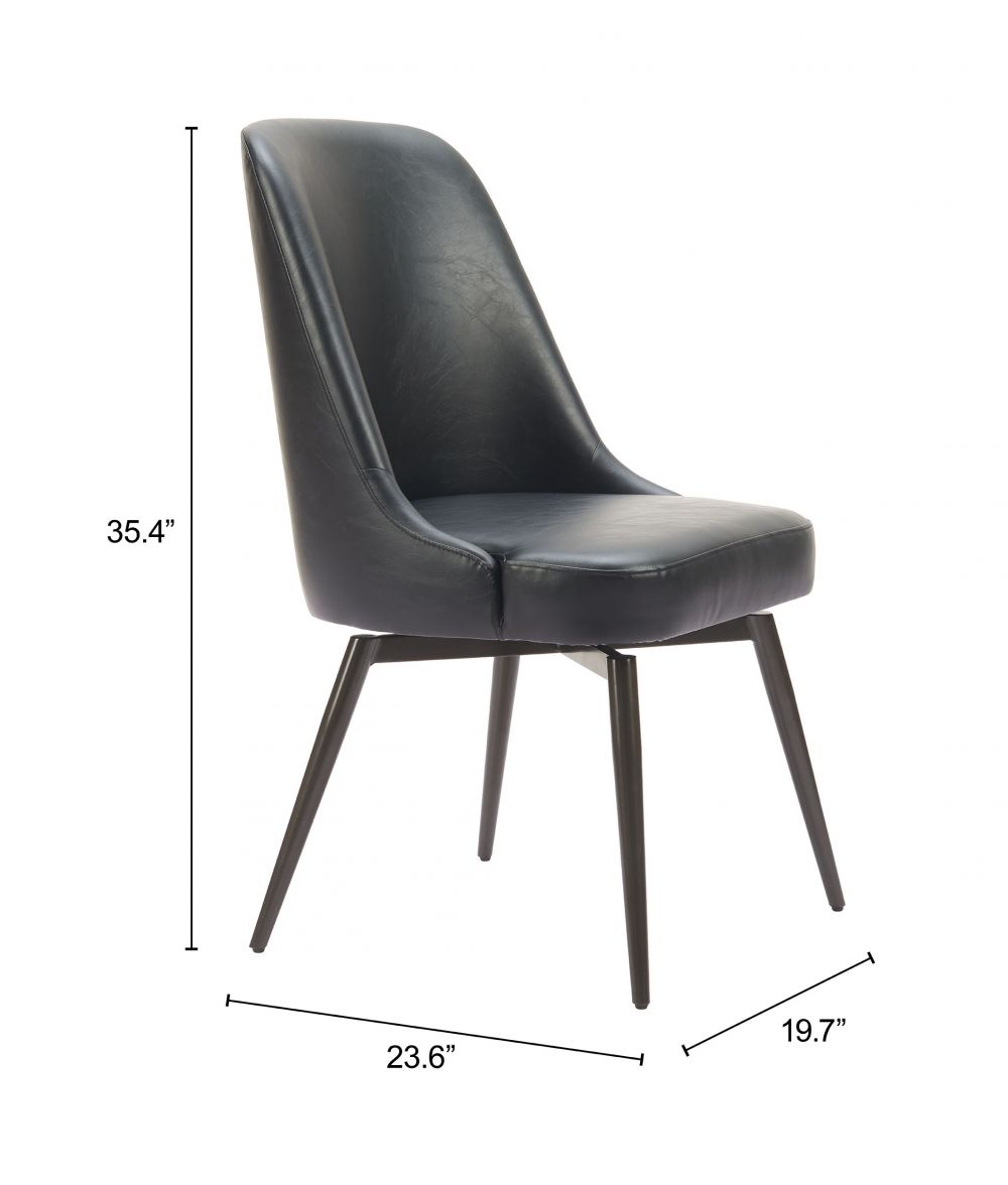 Zuo Modern Keppel Faux Leather Swivel Dining Chair 2PC
