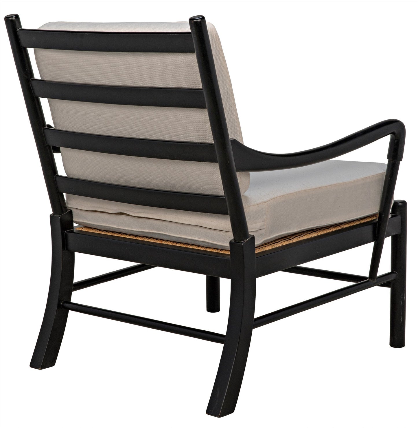 Kevin Wood and Rattan Black Arm Chair-Club Chairs-Noir-Sideboards and Things