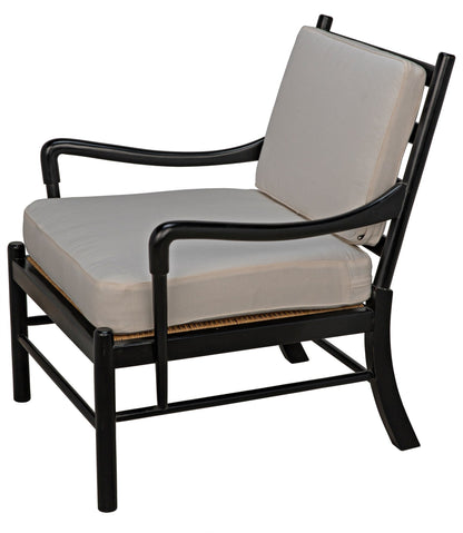 Kevin Wood and Rattan Black Arm Chair-Club Chairs-Noir-Sideboards and Things