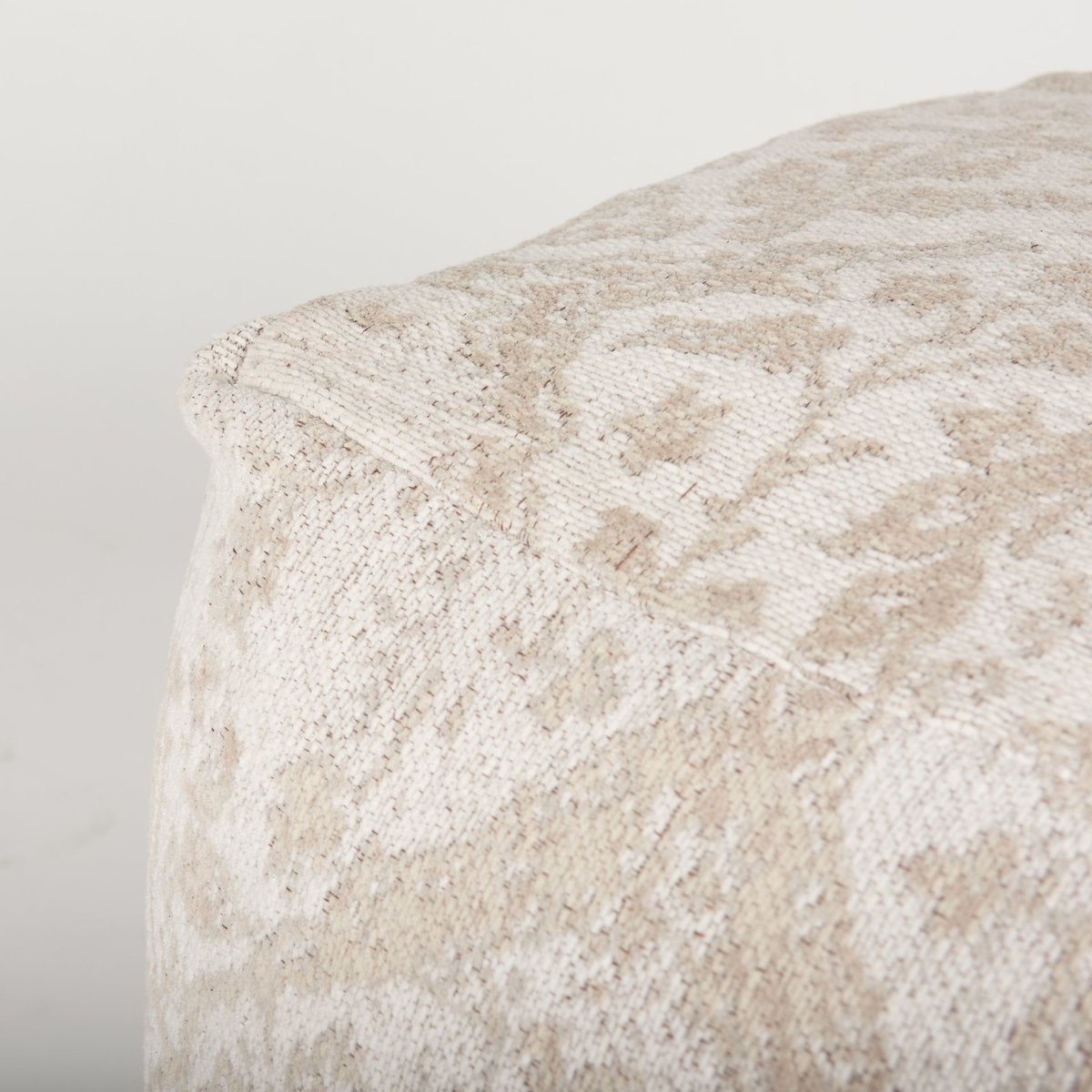 Mercana Khloe 18"H Cream Fabric Pouf