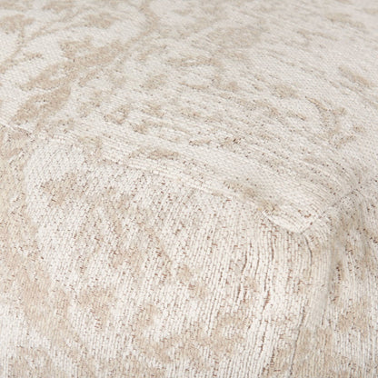 Mercana Khloe 18"H Cream Fabric Pouf