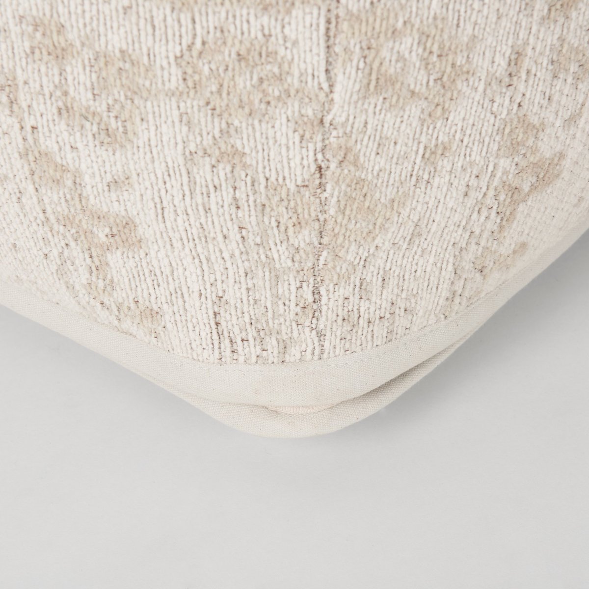 Mercana Khloe 18"H Cream Fabric Pouf