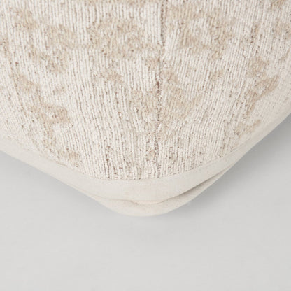 Mercana Khloe 18"H Cream Fabric Pouf