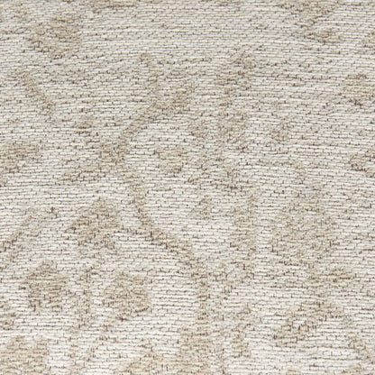 Mercana Khloe 18"H Cream Fabric Pouf