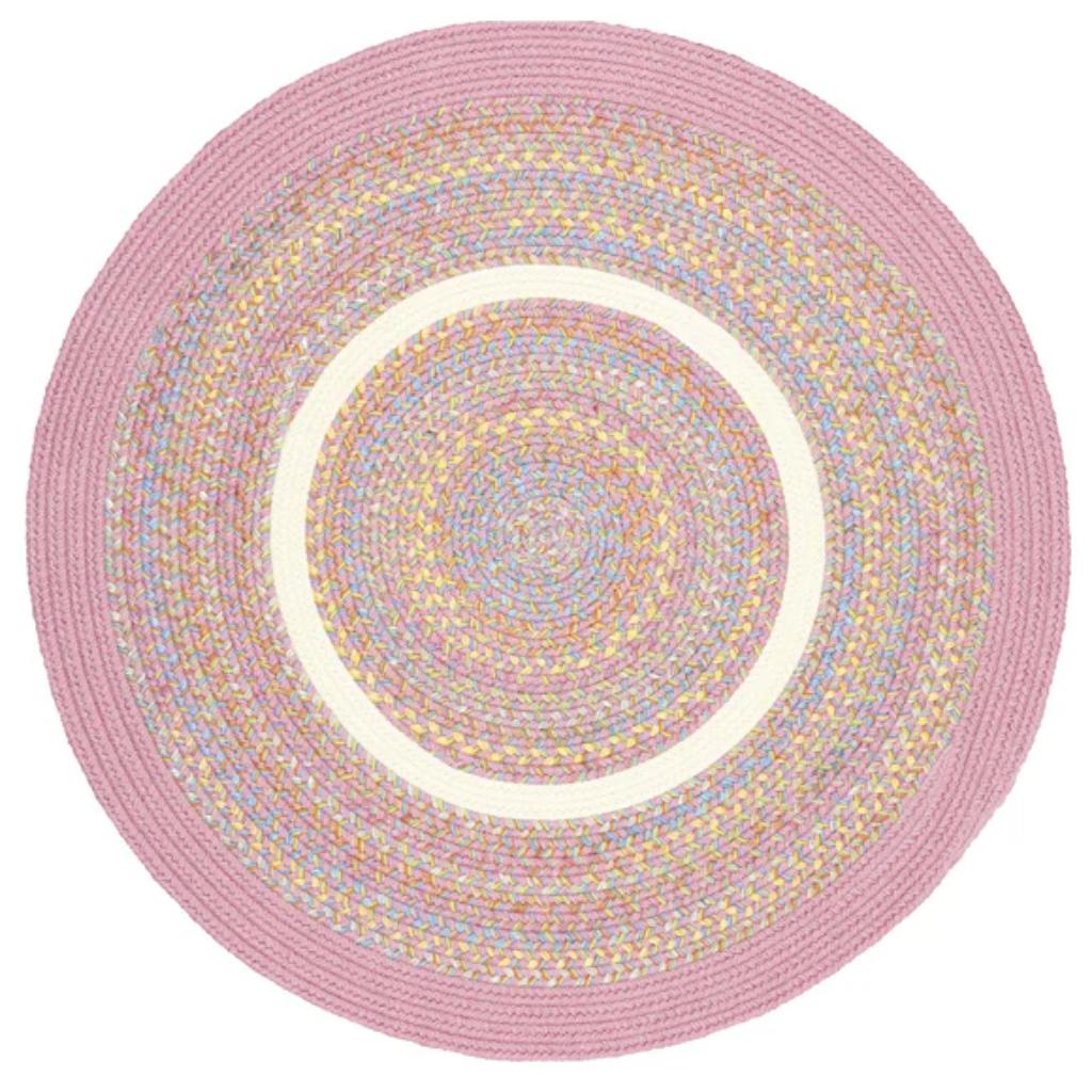 Rhody Rug Kids' Isle Braided Round Reversible Area Rugs