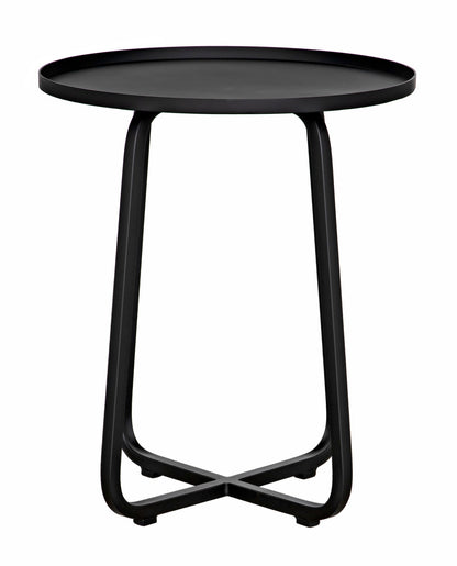 Kimana Black Steel Round Side Table-Side Tables-Noir-Sideboards and Things