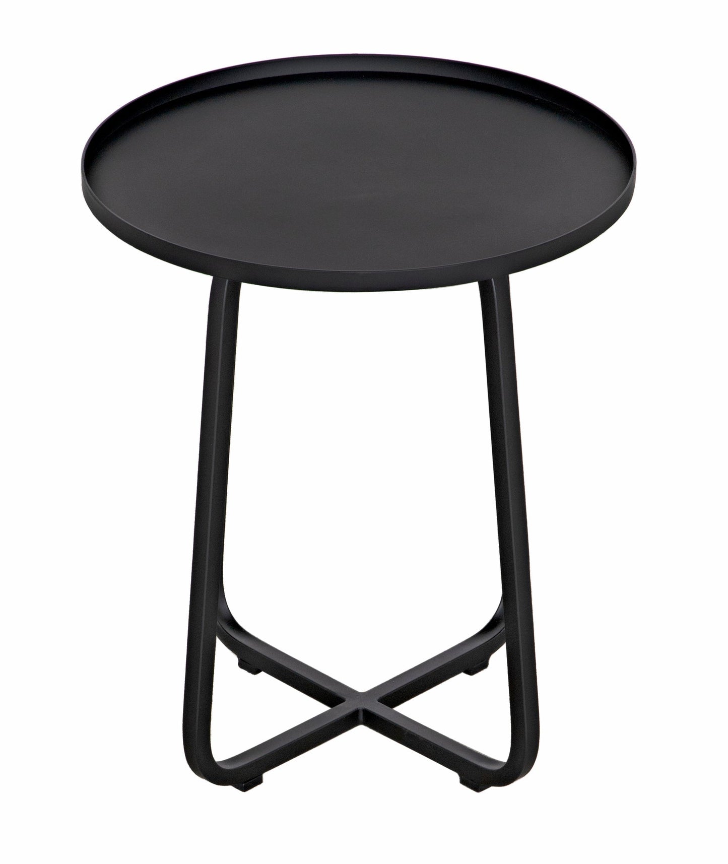 Kimana Black Steel Round Side Table-Side Tables-Noir-Sideboards and Things