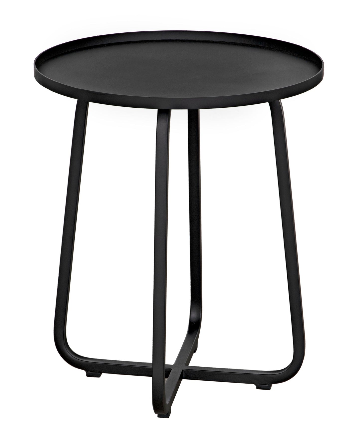 Kimana Black Steel Round Side Table-Side Tables-Noir-Sideboards and Things