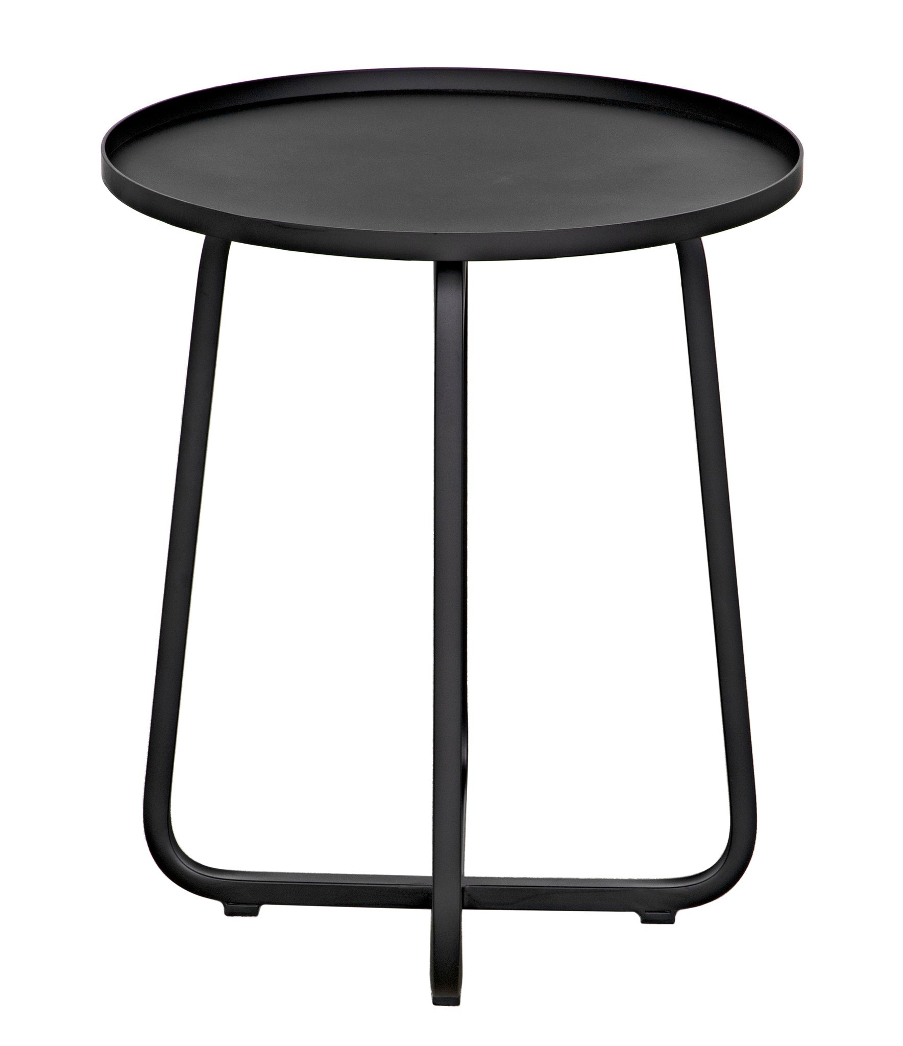 Kimana Black Steel Round Side Table-Side Tables-Noir-Sideboards and Things