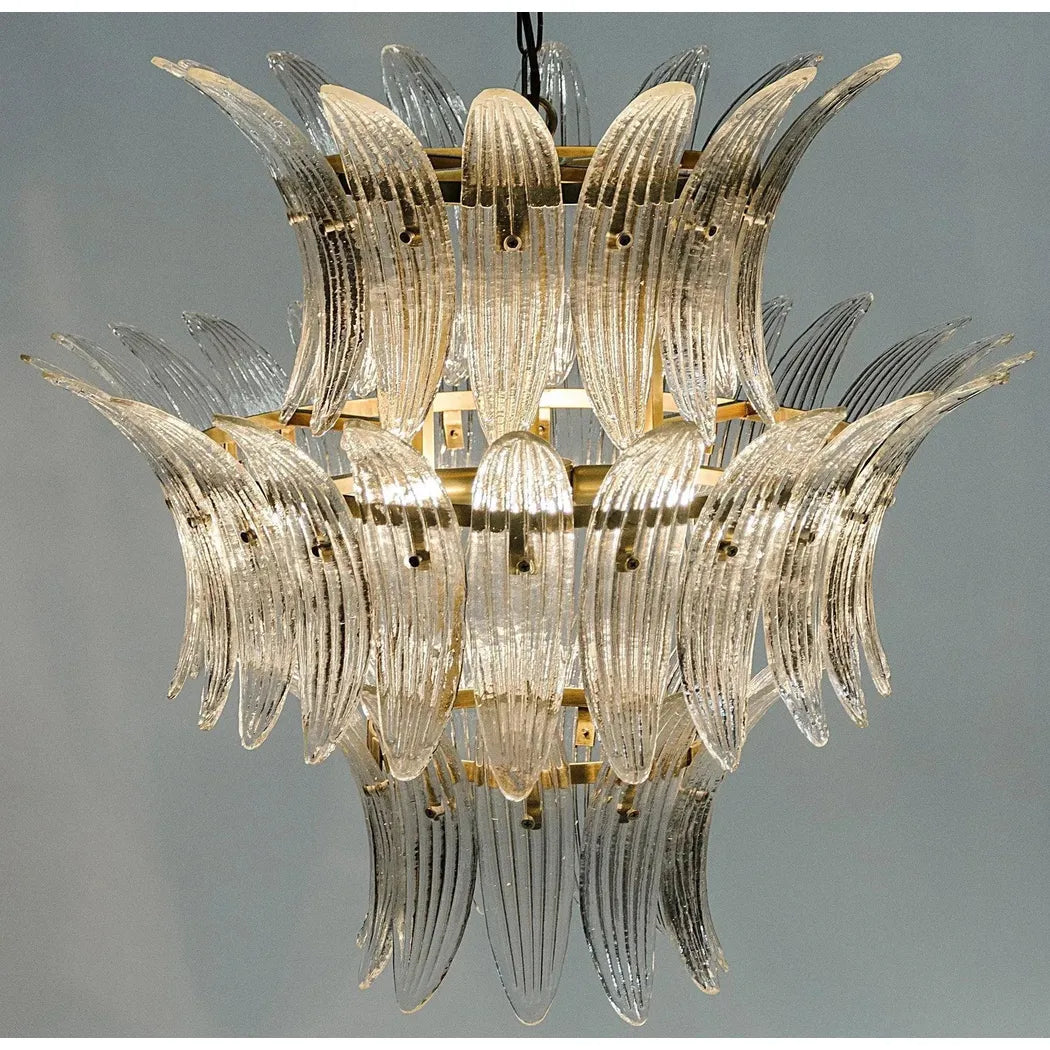 King Metal and Glass Chandelier