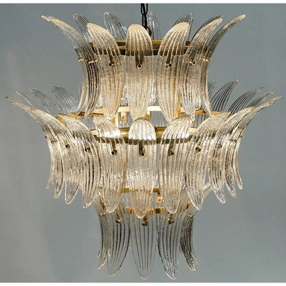 King Metal and Glass Chandelier